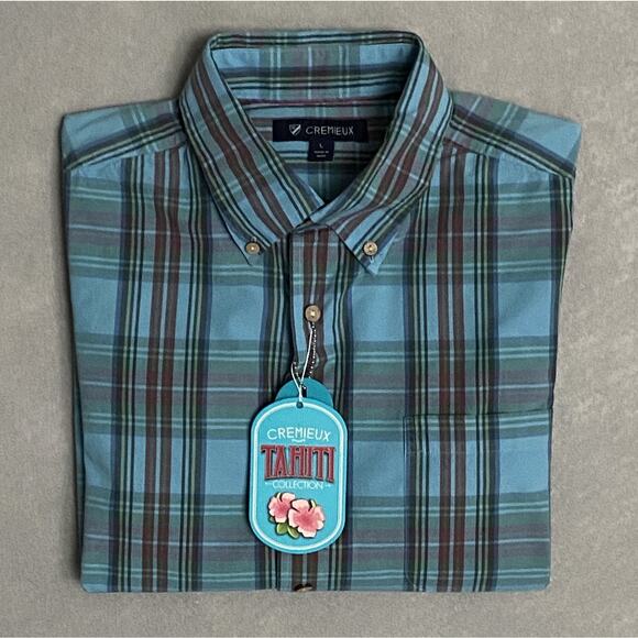 Daniel Cremieux Other - Daniel Cremieux 38 Tahiti Collection Men's Large Button-Down Shirt Plaid NEW